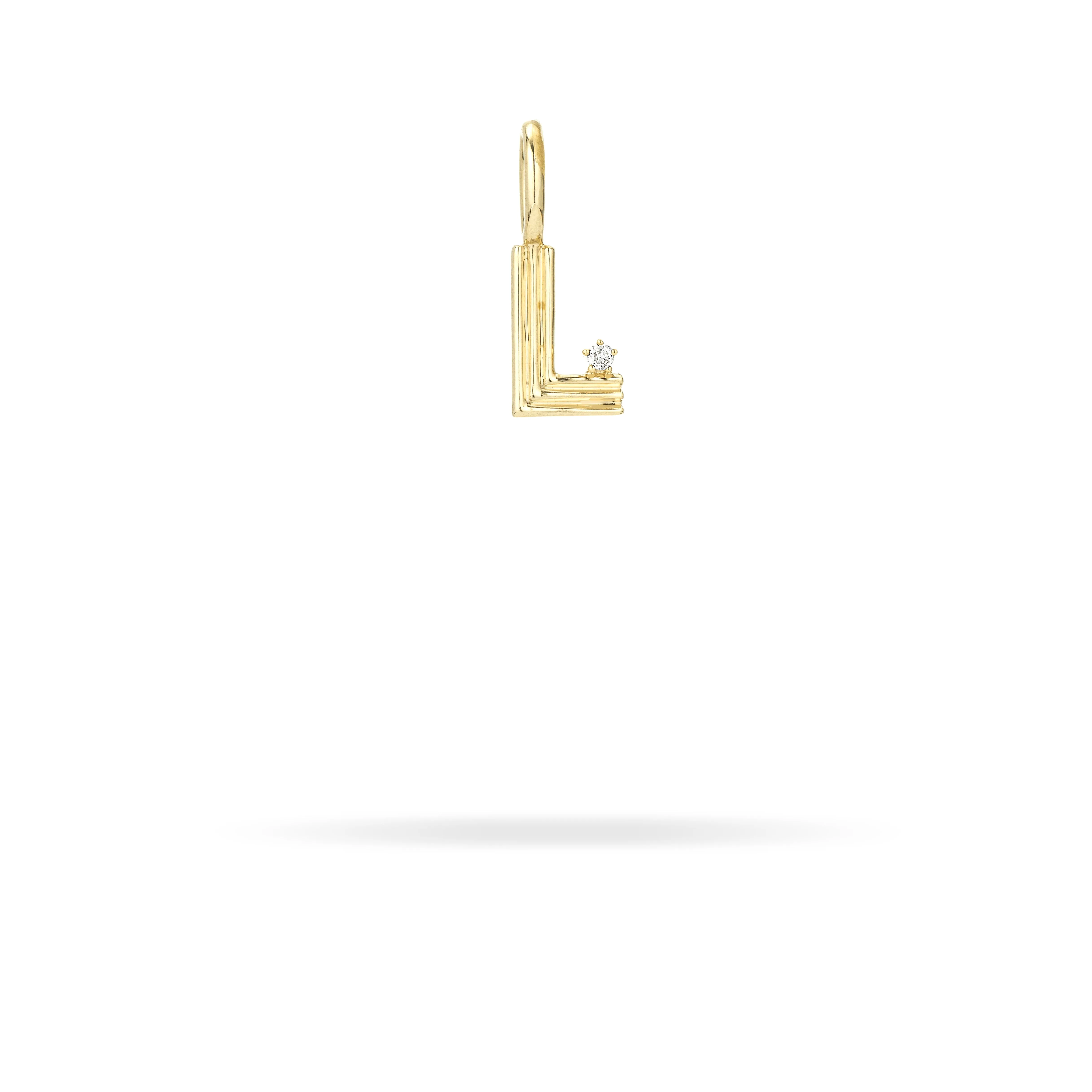 Groovy Diamond Initial Mini Bead Charm L