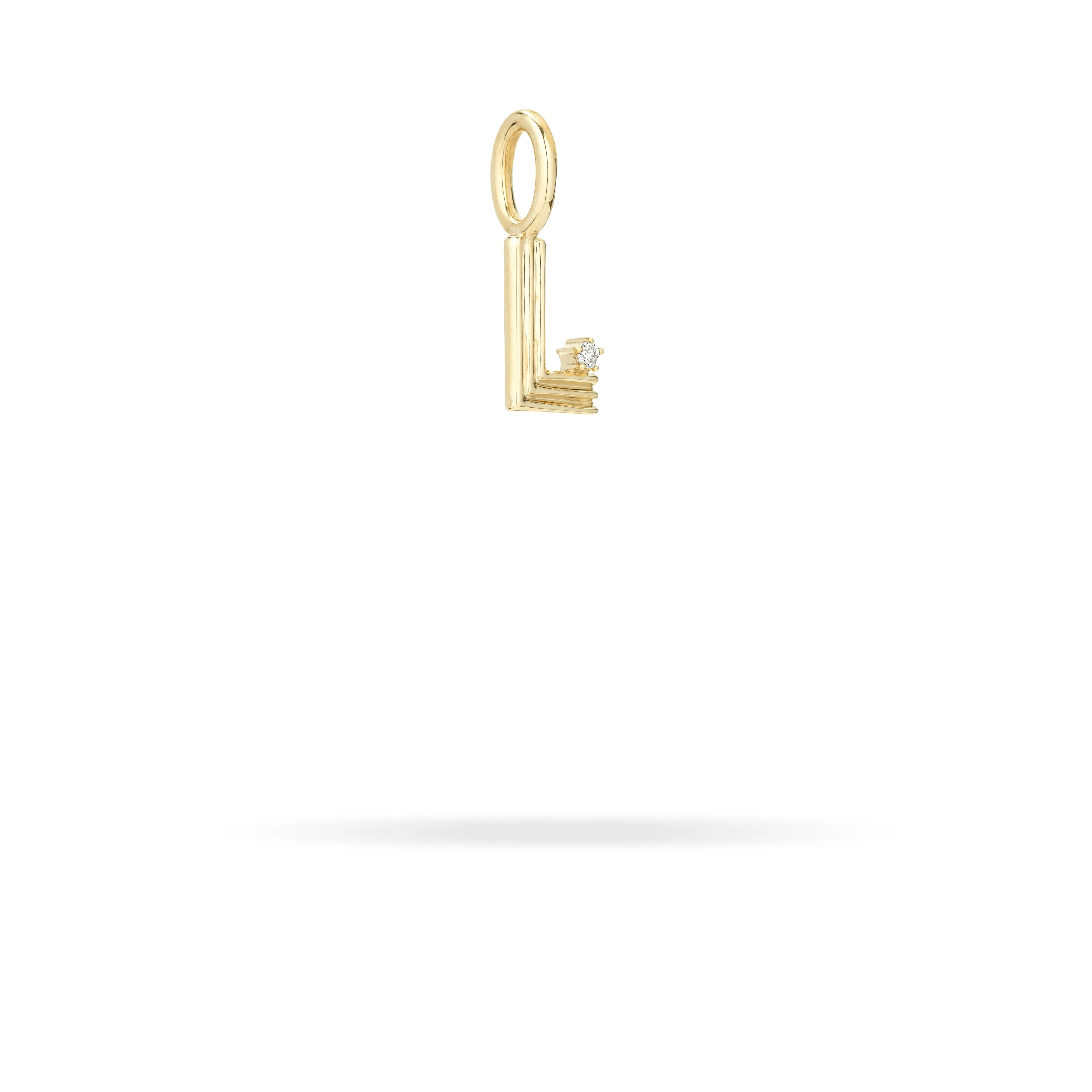Groovy Diamond Initial Mini Bead Charm L