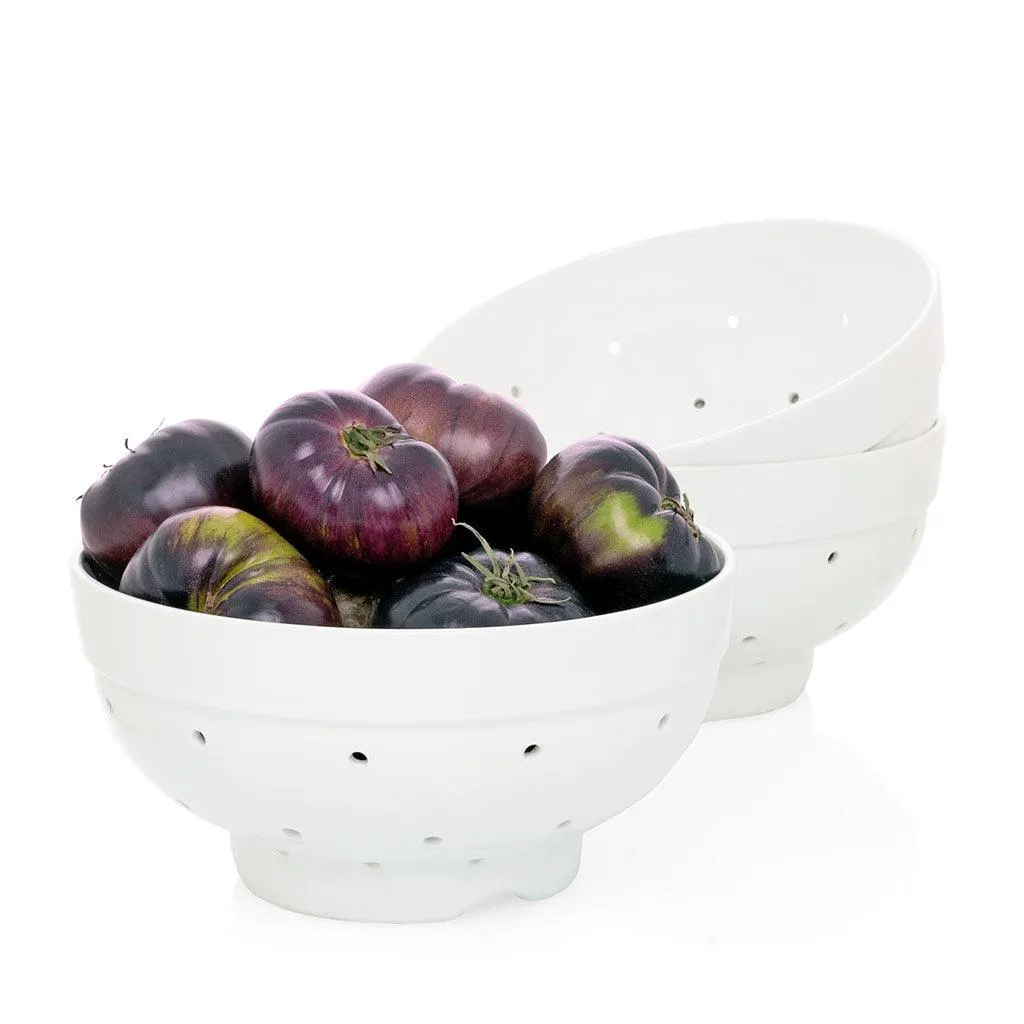 Hudson Grace White Ceramic Colander