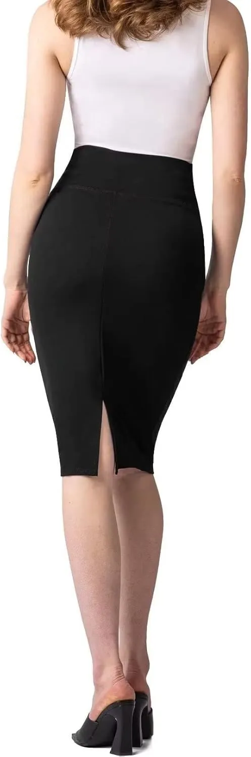 Hybrid & Company Women Elastic High Waist Bodycon Work Business Pencil Skirt