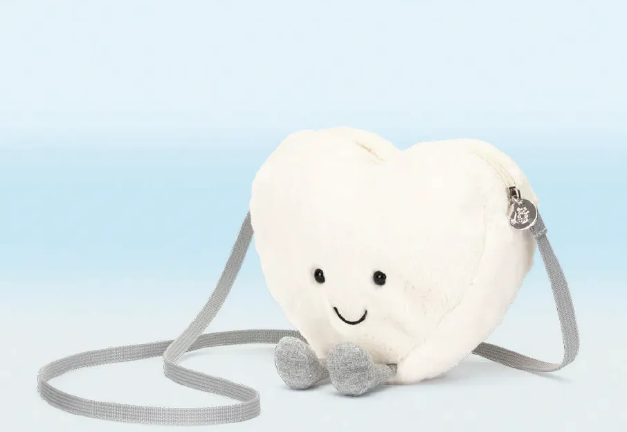 Jellycat Amuseable Cream Heart Bag