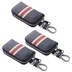 Kuber Industries Key Case|Keychain/Keyring/Key Tag|Car Key Clip, Key Holder, Key Organizer-Pack of 3 (Blue)