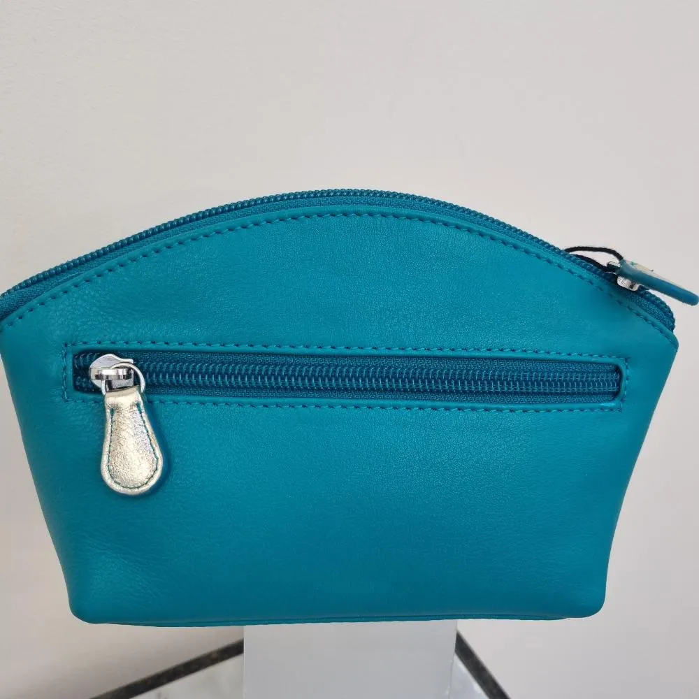 Leather Cosmetic Pouch with Lips Detail