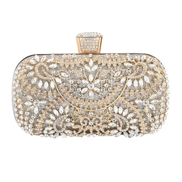 Luxury Party Clutch With Metal Handle