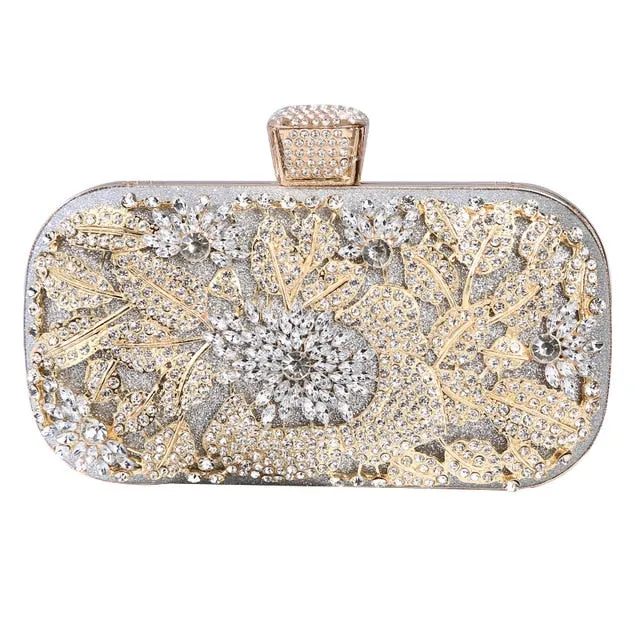 Luxury Party Clutch With Metal Handle