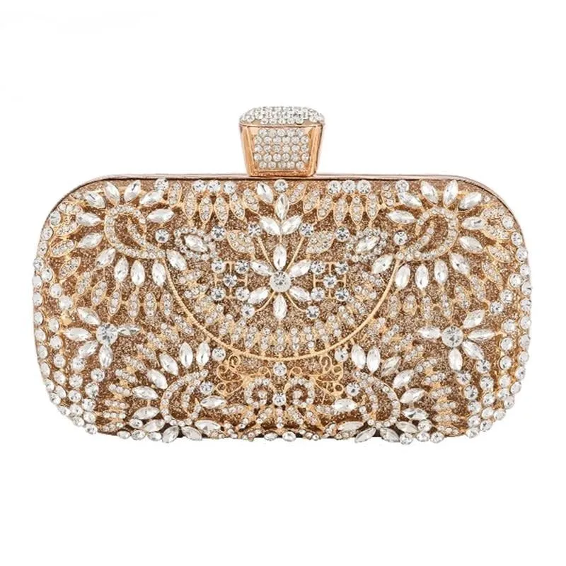 Luxury Party Clutch With Metal Handle