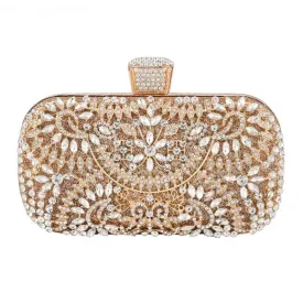 Luxury Party Clutch With Metal Handle