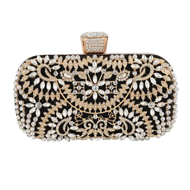 Luxury Party Clutch With Metal Handle