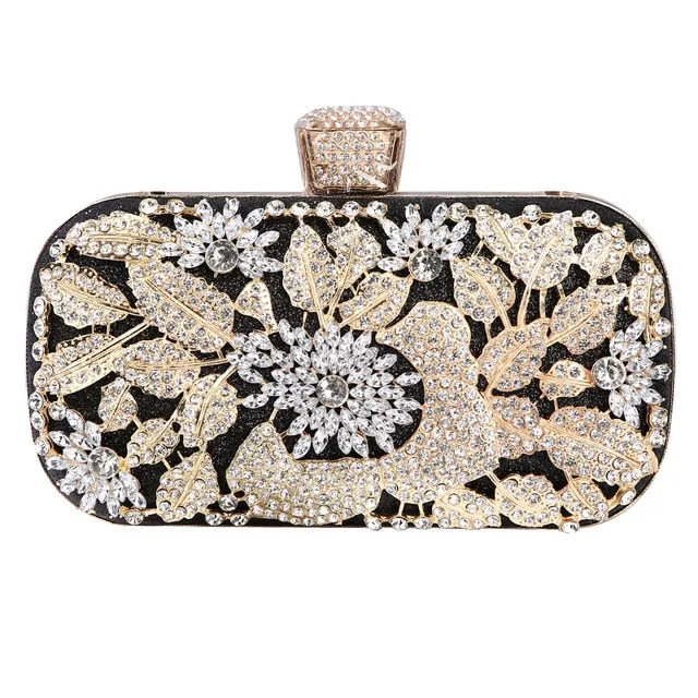 Luxury Party Clutch With Metal Handle
