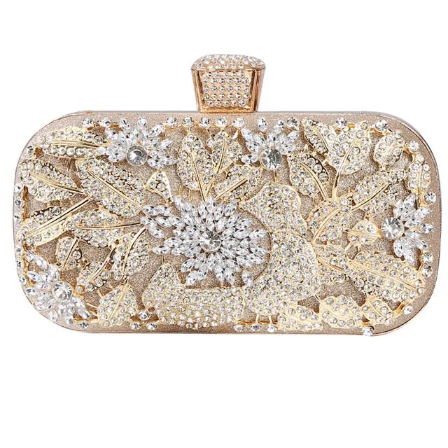 Luxury Party Clutch With Metal Handle