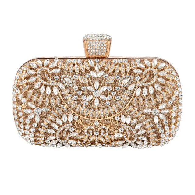 Luxury Party Clutch With Metal Handle