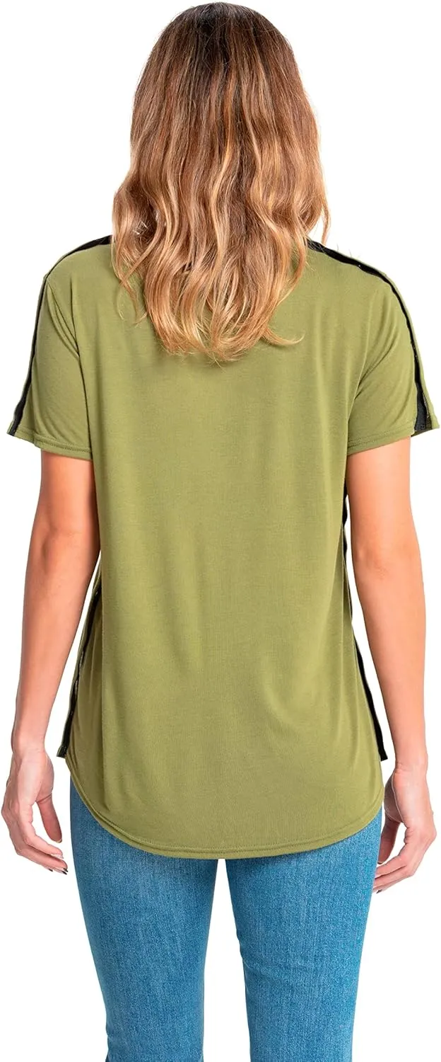 MAI Shoulder Surgery Shirts for Women - Soft Fabric Tear Away Shirt with Premium Snap, Chemo Shirts for Port Access