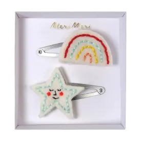 Meri Meri Rainbow & Star Felt Hair Clips CLEARANCE