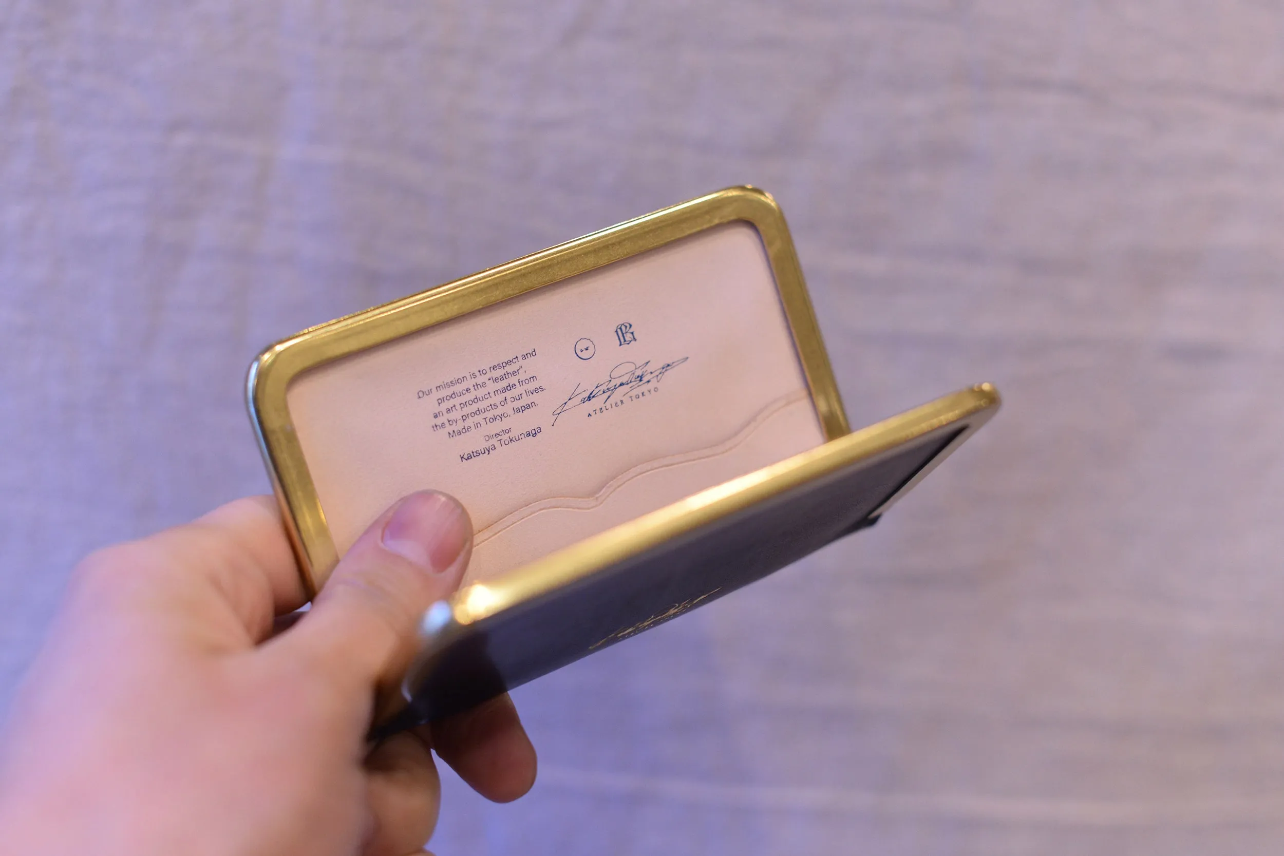 METAL CLASP CARD CASE (Horse leather)