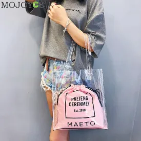 MOJOYCE Transparent PVC Bags Women Drawstring Bag