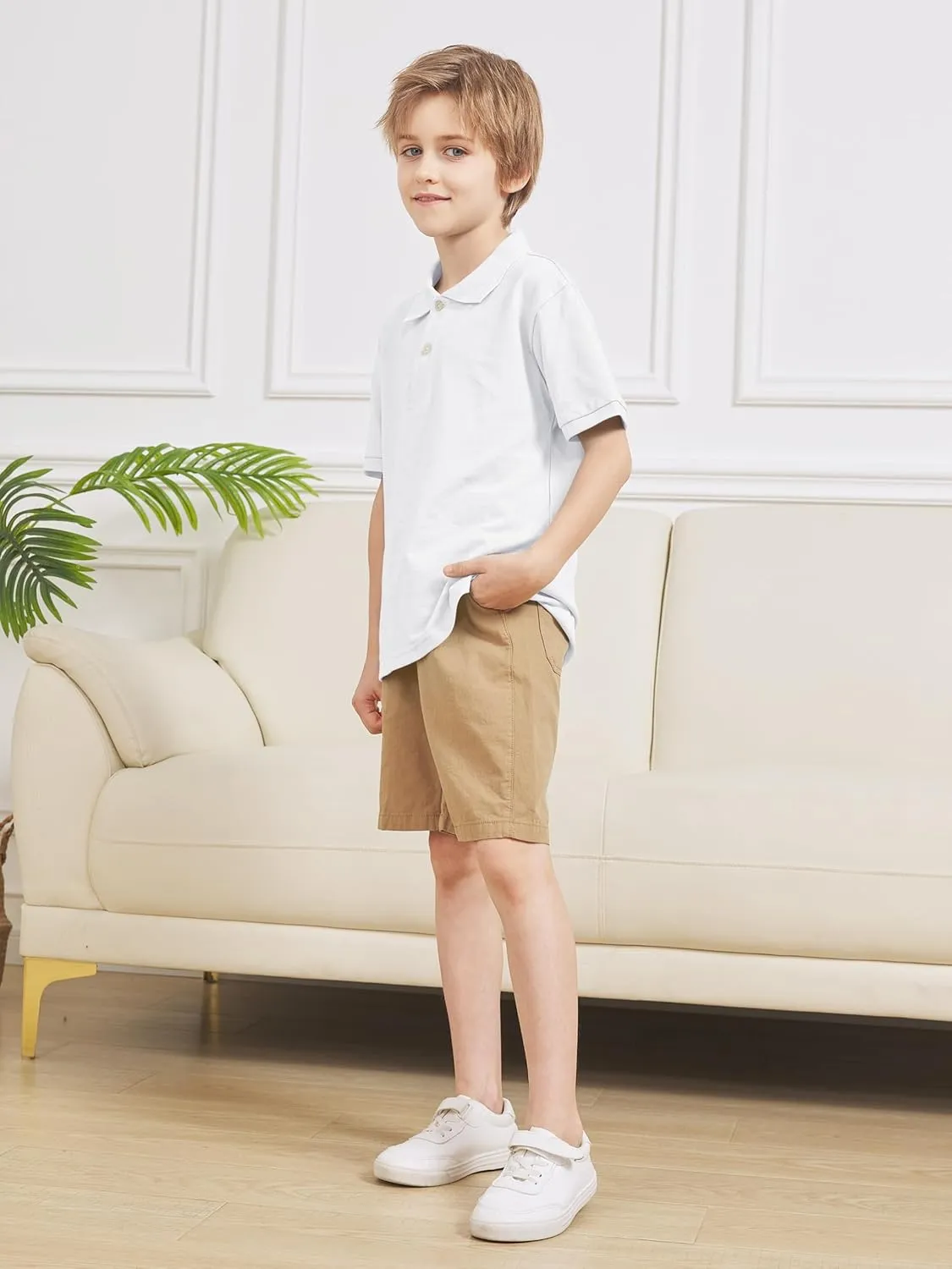 OHD 4 Pack Boys Polo Shirt Cotton School Uniform Polo Shirts for Boys Soft Kids Polo Shirt Multiple Color Short Sleeve Polo