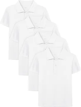 OHD 4 Pack Boys Polo Shirt Cotton School Uniform Polo Shirts for Boys Soft Kids Polo Shirt Multiple Color Short Sleeve Polo