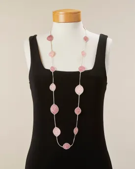 Oval Leaf Necklace Mini - Rose