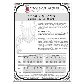 Redthreaded 1750s Stays Pattern