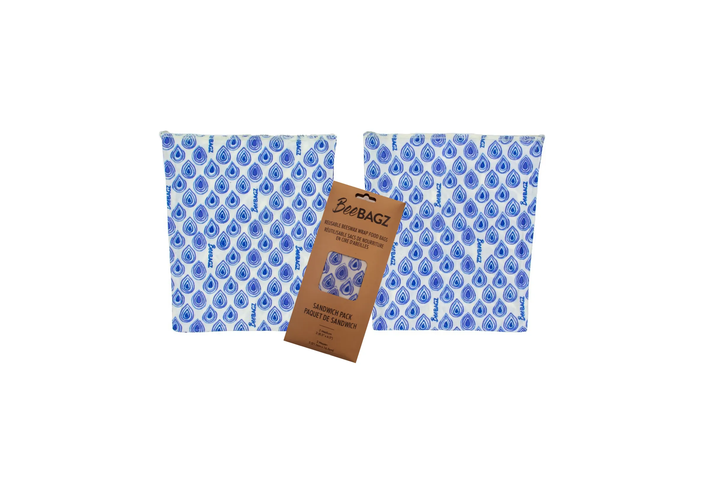 Sandwich Pack of 2 - Reusable Beeswax Wrap Food Storage Bags