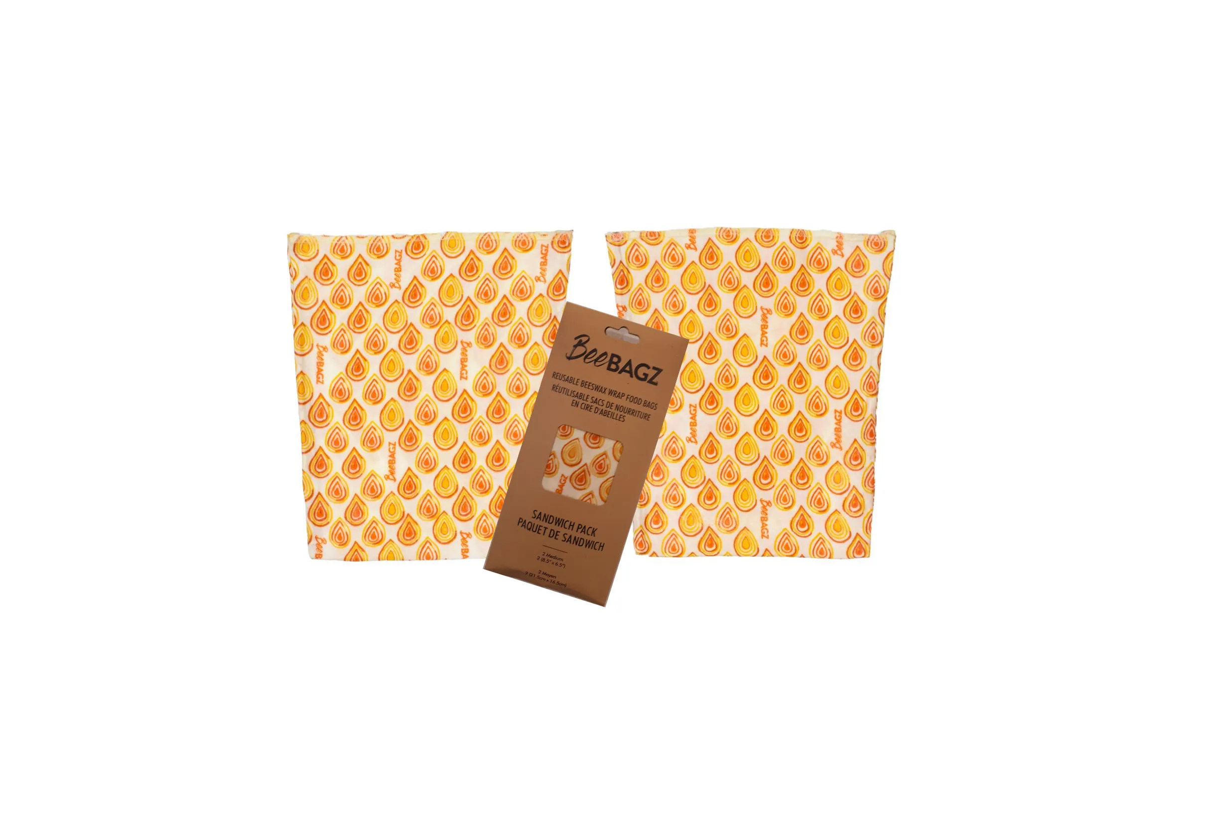Sandwich Pack of 2 - Reusable Beeswax Wrap Food Storage Bags