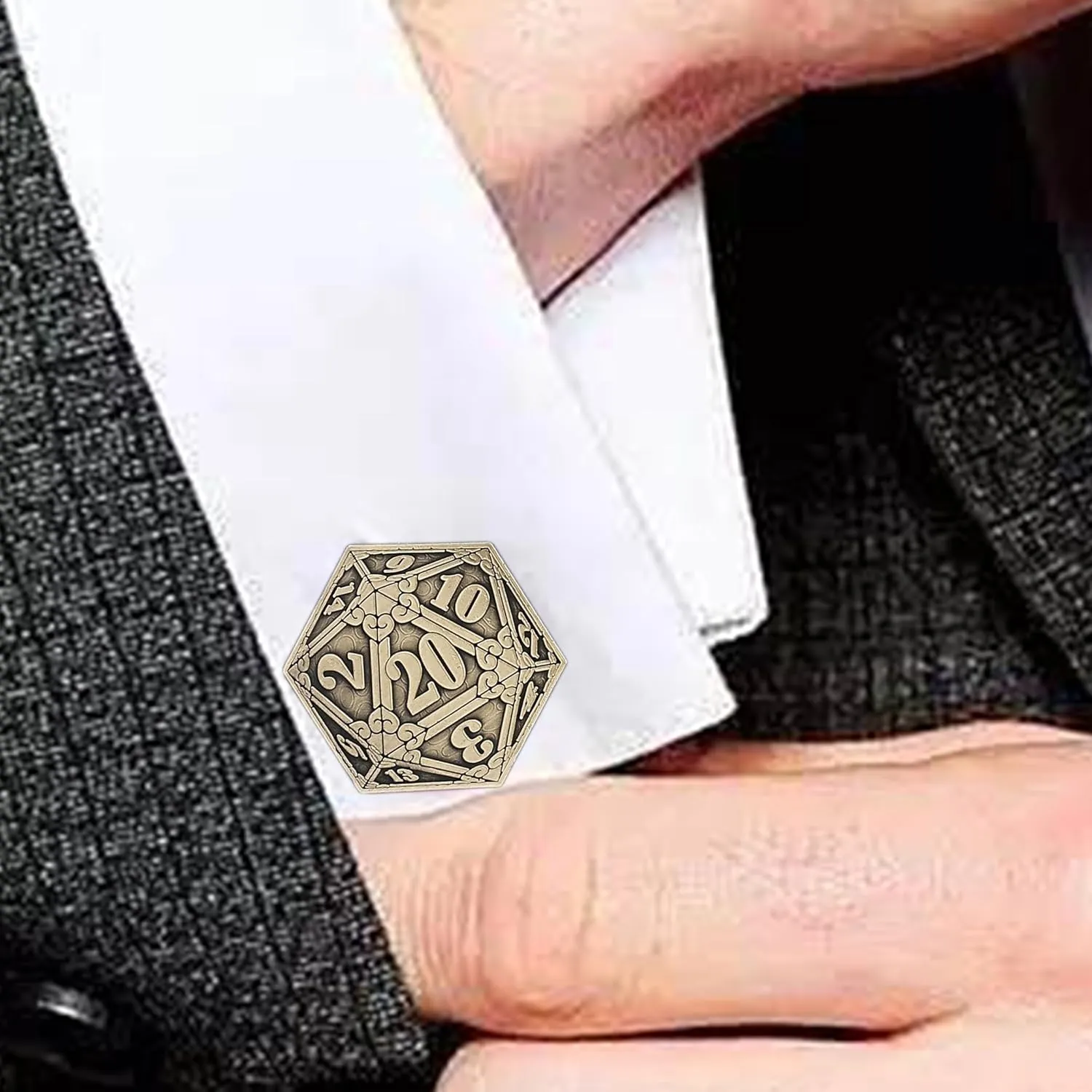 Stylish D&D D20 Cufflinks & Tie Clip Gift Set - Perfect RPG Gamer's Accessory Set