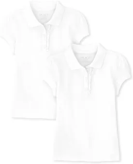 The Children's Place Girls Short Sleeve Ruffle Pique Polo Multipack