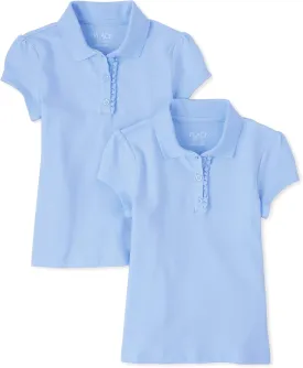 The Children's Place Girls Short Sleeve Ruffle Pique Polo Multipack