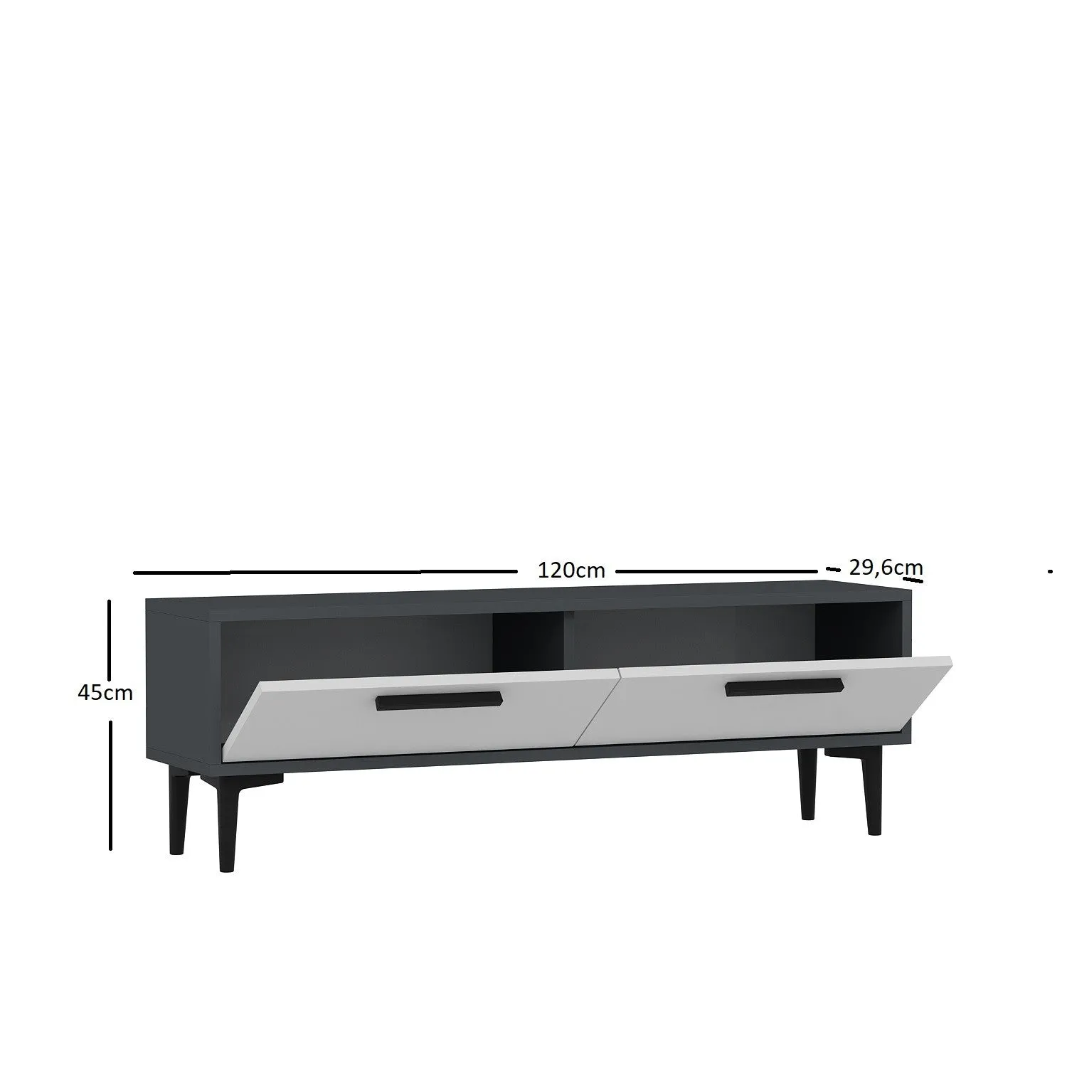 TV Stand Leni - Anthracite, White