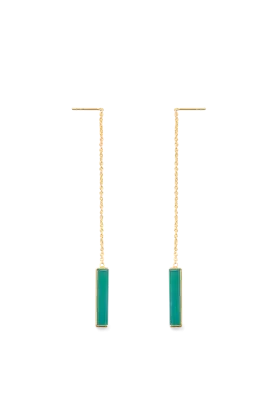Urban Chain Earrings with Green Onyx