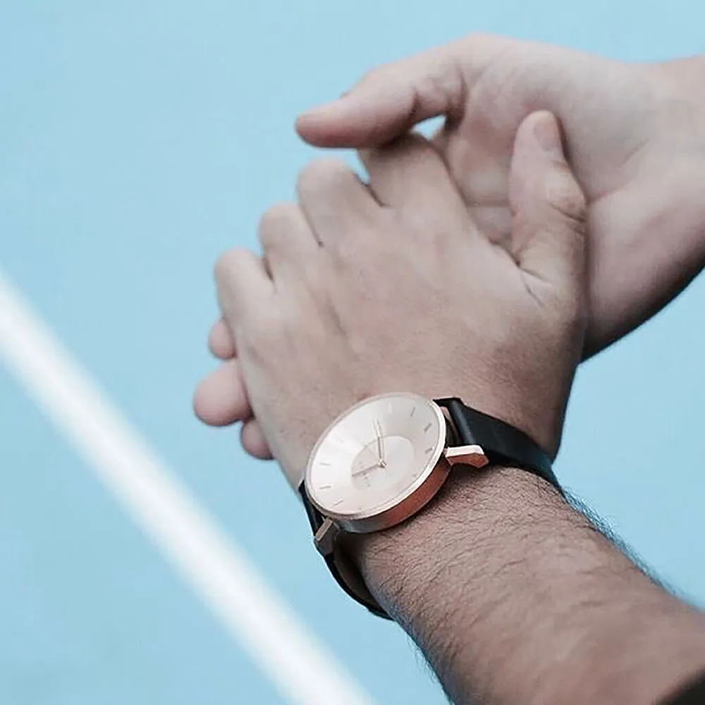 Volare Rose Gold Black Leather / Personalization