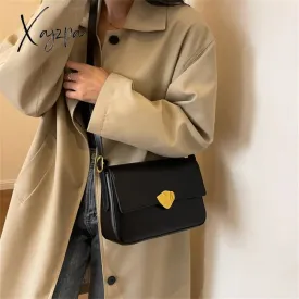 Xajzpa - Retro Brand Ladies Small Tote Bag PU Leather Shoulder Crossbody Bags for Women 2023 Designer Latest Trend Handbags and Purse New