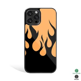 Y2K Retro Orange Flames Phone Cover | Glass Case